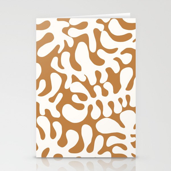 White Matisse cut outs seaweed pattern 4 Stationery Cards