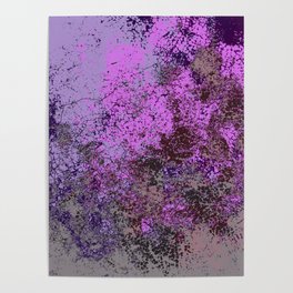 Abstract Colorful Pink Purple Decorative Bohemian Tie-Dye Style Pattern - Doromah Poster