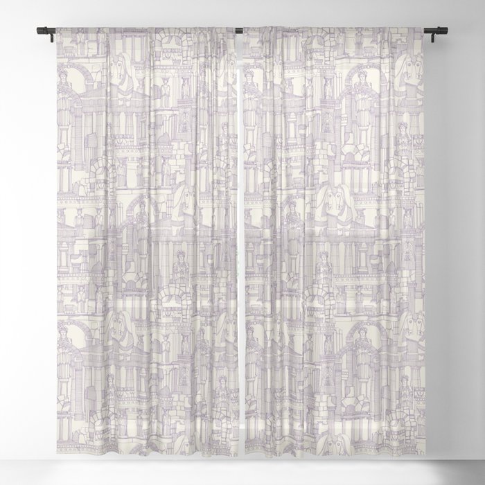 Ancient Greece purple pearl Sheer Curtain