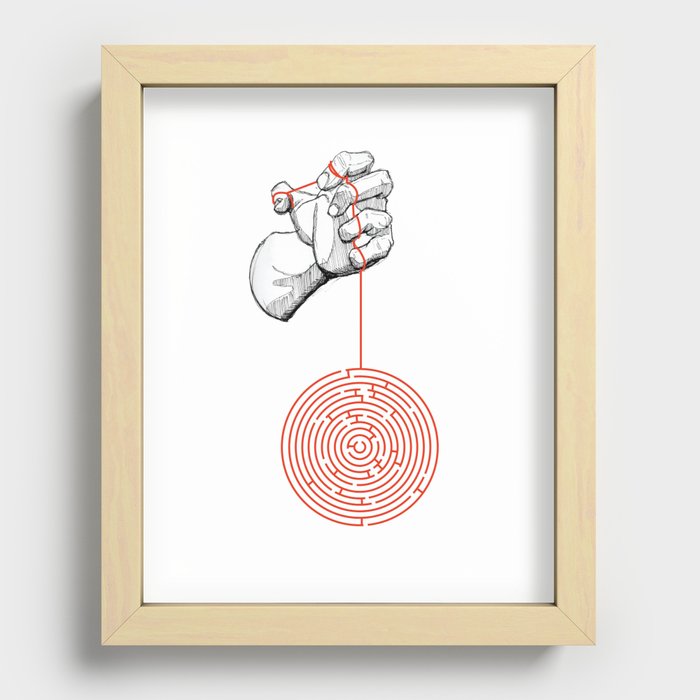 Hand Maze Recessed Framed Print