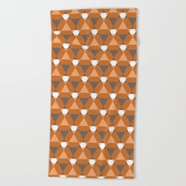 Reception retro geometric pattern Beach Towel