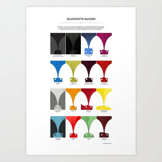Silhouette Racers Art Print
