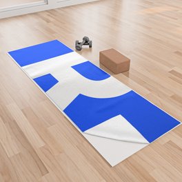 Letter R (White & Blue) Yoga Towel