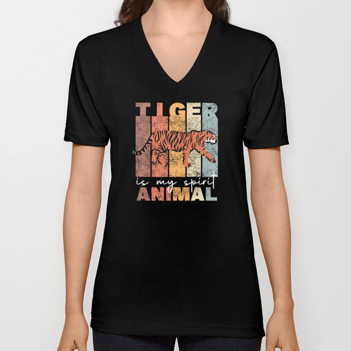 Tiger Is My Spirit Animal - Sweet Tiger Vintage V Neck T Shirt