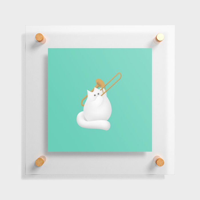 Trombone Cat Floating Acrylic Print