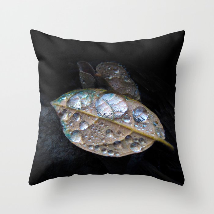 Dark Elf Leaf Throw Pillow