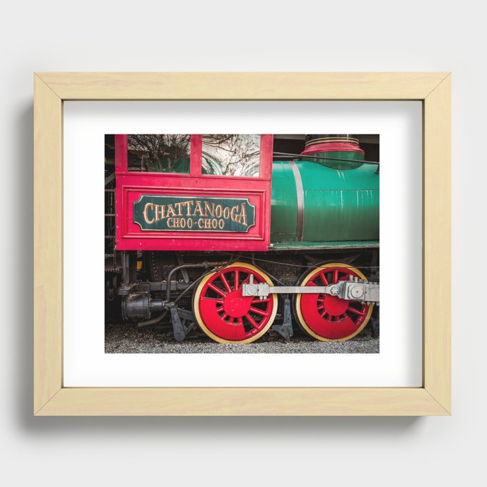 Red Choo Choo Chattanooga Photography Recessed Framed Print