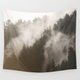 Redwoods Forest Fog Layers - California Parks Wall Tapestry