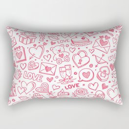 Hearts Doodle 2 Rectangular Pillow