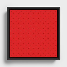 Red And Black small square pattern Framed Canvas