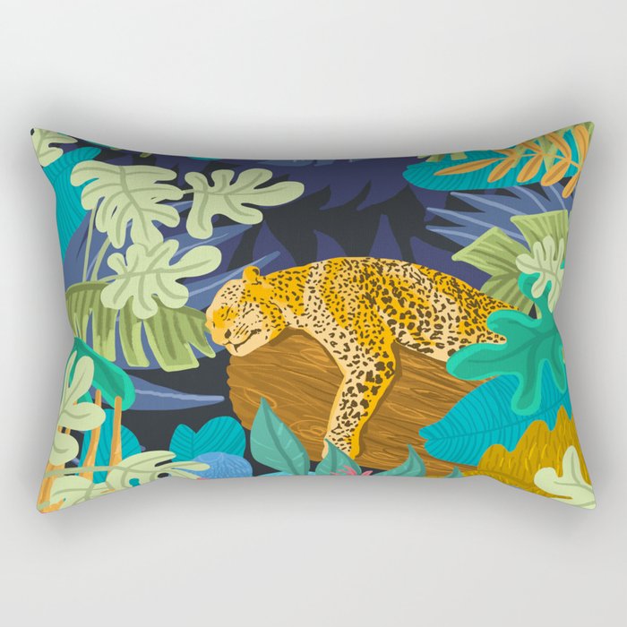 Sleeping Panther Rectangular Pillow