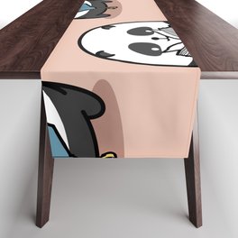 Panda is Reading Book Pattern Table Runner