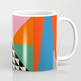Geometric abstraction in colorful shapes   Coffee Mug | Popart, Happy, Moderngeometric, Funny, Jendu, Geometrical, Abstract, Memphis, Geometricpattern, Illustration 