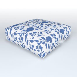 Blue and White Floral Outdoor Floor Cushion