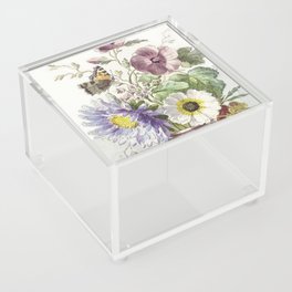 Bouquet of Flowers with a Butterfly Acrylic Box