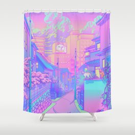 Neko City Shower Curtain