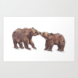 Bears in Love Art Print | Love, Animal, Illustration, Nature 