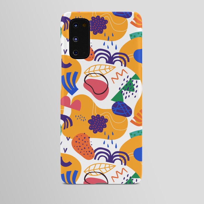 Abstract organic shape drawing seamless pattern Android Case