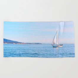 Blue Sailing Beach Towel