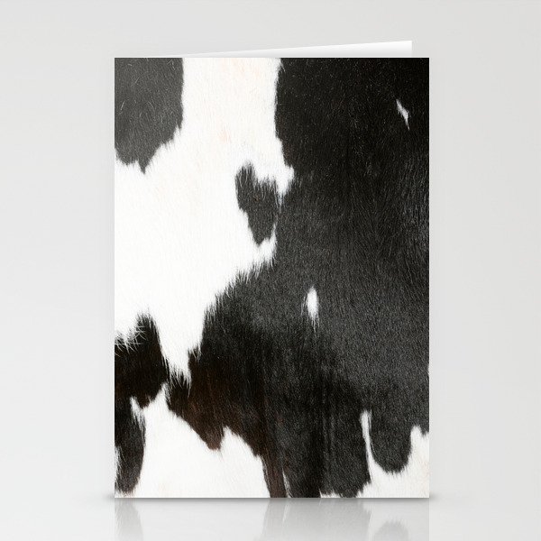 Black and White Cowhide, Cow Skin Print Pattern Stationery Cards