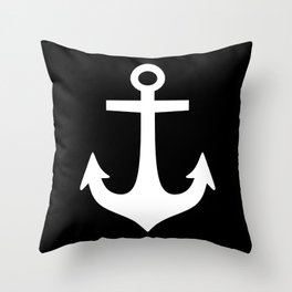 Anchor (White & Black) Throw Pillow