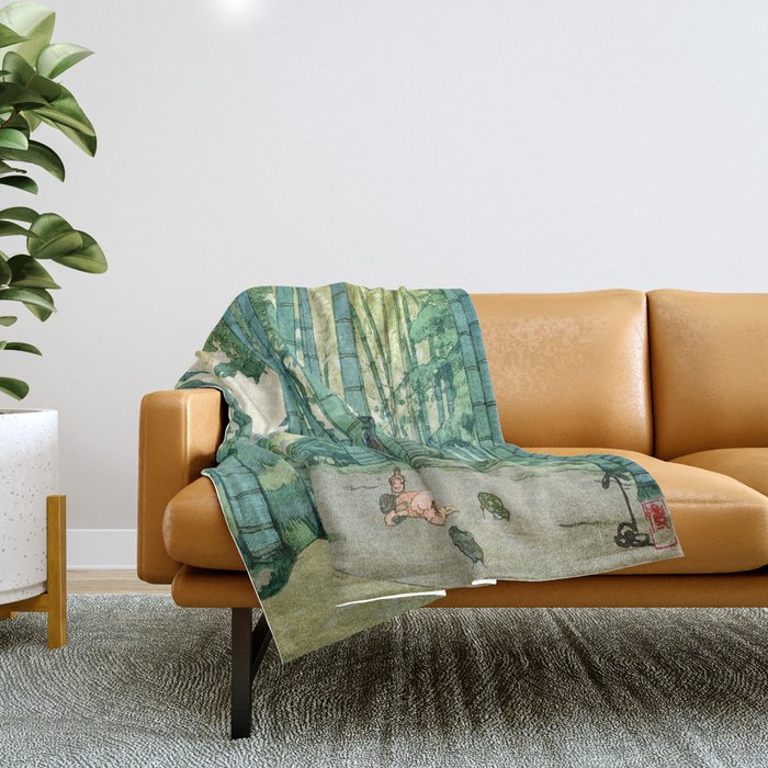 Bamboo grove Throw Blanket