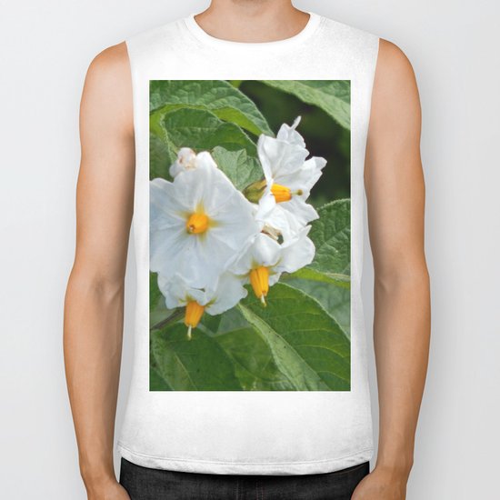 Potato Plant Flowers Biker Tank