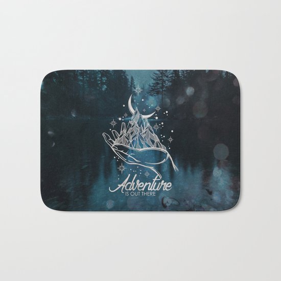 Adventure Is Out There Forest Lake Reflection Bath Mat