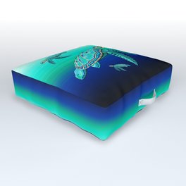 Sea Turtle Turquoise Oceanlife Outdoor Floor Cushion | Ocean, Exotic, Seaturtlelovers, Aqua, Summer, Swimming, Lagoon, Underwater, Aquarium, Sea 