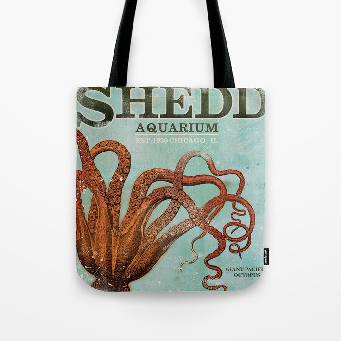 Shedd aquarium chicago giant octopus squid nautical ocean aquatic  Tote Bag