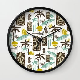 Island Tiki - White Wall Clock