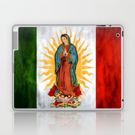 rose • Mexico • flowers • sun • flag • Madonna • Maria • Regina Mundi • Saint Mary • Virgin of Guadalupe Laptop Skin