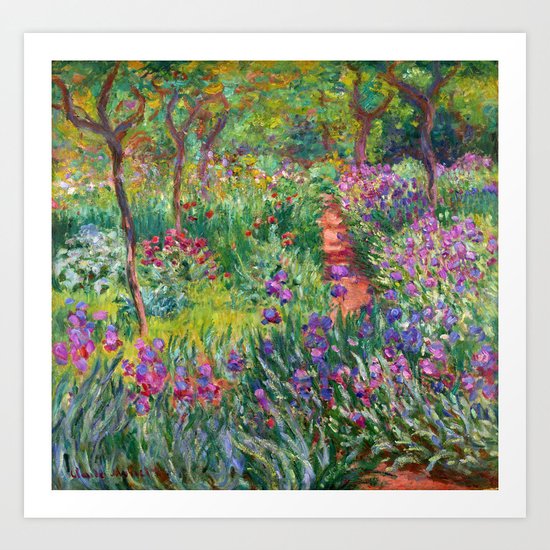 Claude Monet The Iris Garden At Giverny Art Print By
