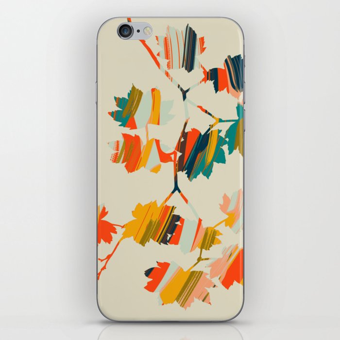 colorful hanging maple leaves iPhone Skin