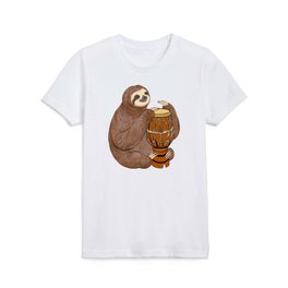 Sloth Playing Atabaque Kids T Shirt