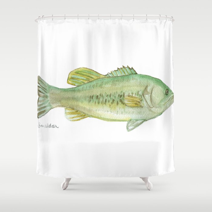 Largemouth Bass Watercolor Shower Curtain By Susanwindsor Society6