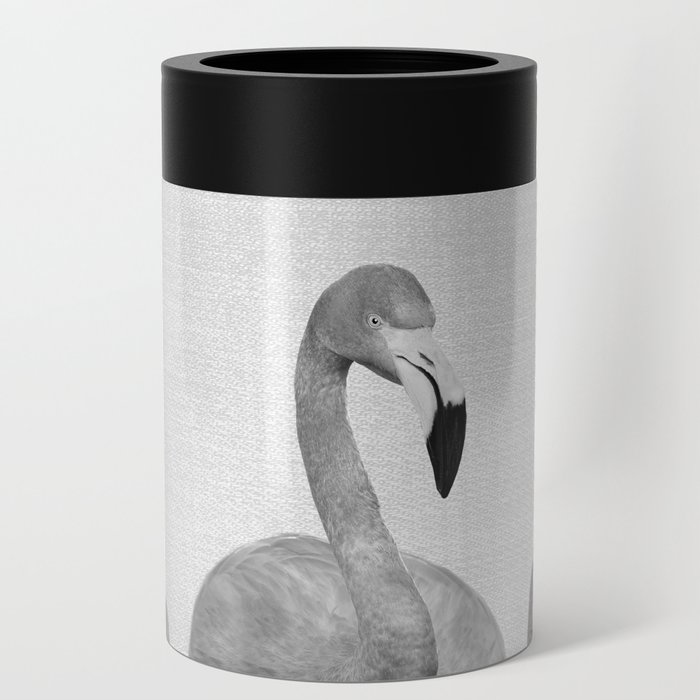 Flamingo 2 - Black & White Can Cooler