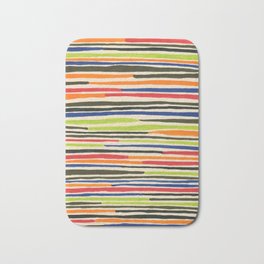 Colorful abstract lines modern art Bath Mat | Moroccan, Textilepattern, Handpainted, Ink, Colorfulstripes, Inkpen, Stripybag, Horizontalstripes, Stripycushions, Elenablanco 