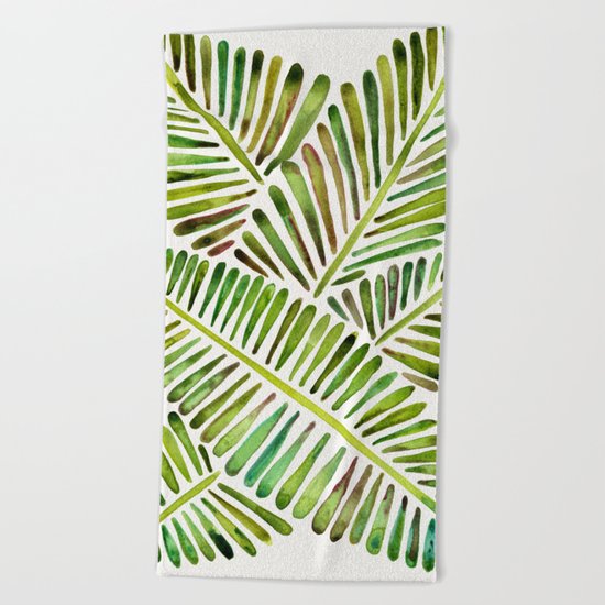 Tropical Banana Leaves – Green Palette Beach Towel