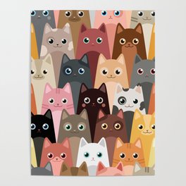 Cats Pattern Poster