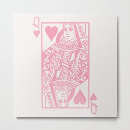 Pastel Pink Queen Of Hearts  Metal Print | Matisse, Pastelpink, Aesthetic, Popular, Drawing, Badass, Powerful, Pattern, Stencil, Playingcards 