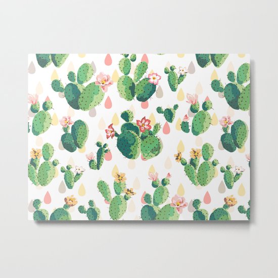 Cactus pattern Metal Print