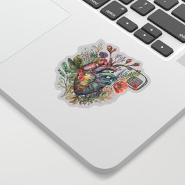 Pacemaker and anatomy botanical heart Sticker