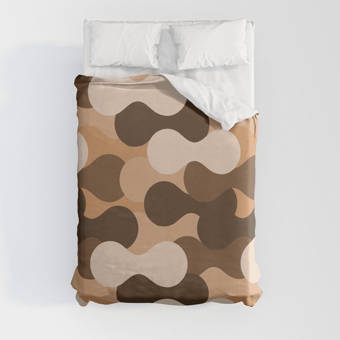Cool Abstract Shape Art- Brown Duvet Cover