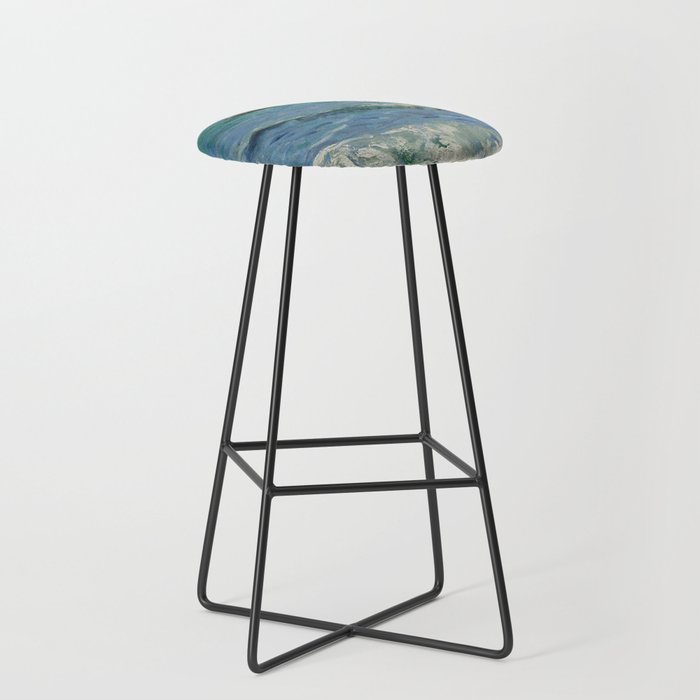 Seascape With Sailboats Painting Bar Stool