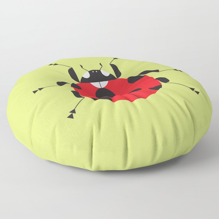 Lady Bug Yellow Floor Pillow