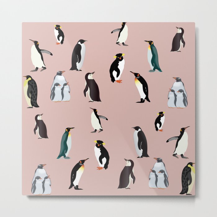 Penguin Pattern6 Metal Print