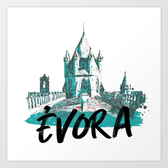 Evora Cathedral Roof Art, Evora, Portugal Art Print