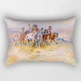 Intercepted Wagon Train, 1898 by Charles Marion Russell Rectangular Pillow