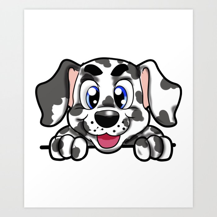 Happy Dalmatian Dog Cute Doggie Puppy Gift Art Print By Moonpie90 Society6
